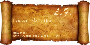 Lacza Füzike névjegykártya